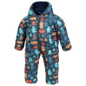 NEW Iceburg Outerwear Infant Quilted Insulated One-Piece Snowsuit Animal Print